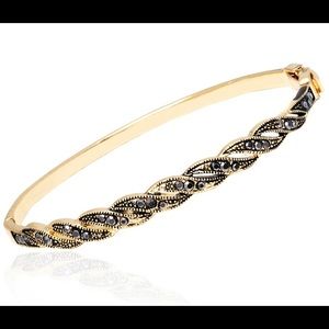 Sevil Marcasite and Gold Bangle Bracelet